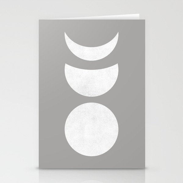 Lunar Eclipse - White Grey Stationery Card Gallery Image 2