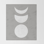 Lunar Eclipse - White Grey Throw Blanket Gallery Image 2