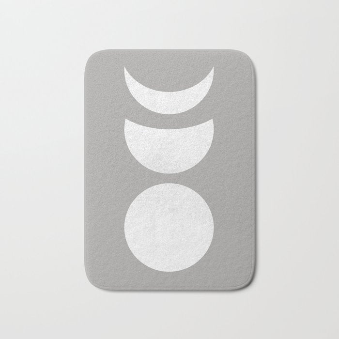 Lunar Eclipse - White Grey Bath Mat Gallery Image 1