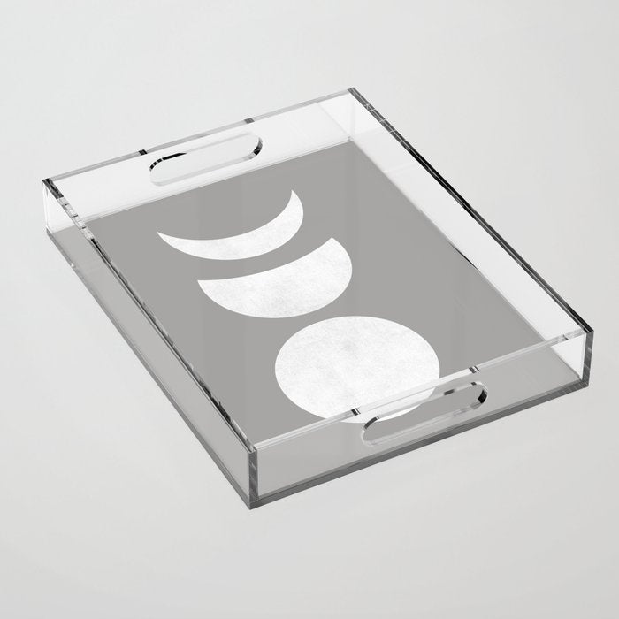 Lunar Eclipse - White Grey Acrylic Tray Gallery Image 1