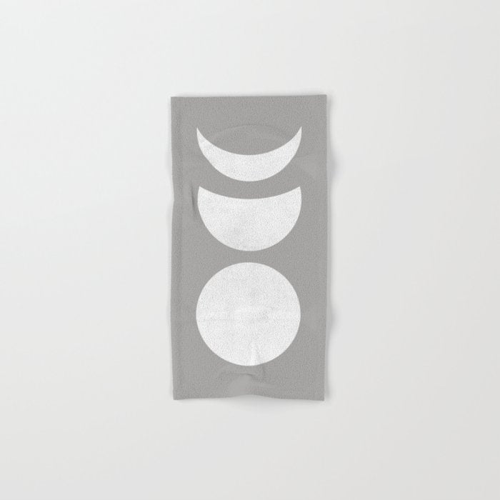 Lunar Eclipse - White Grey Bath Towel Gallery Image 1