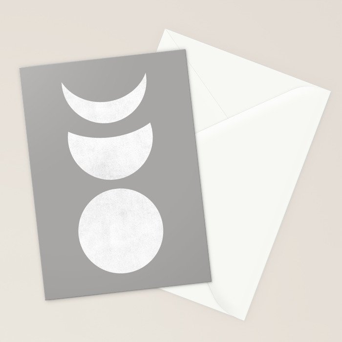 Lunar Eclipse - White Grey Stationery Card Gallery Image 2