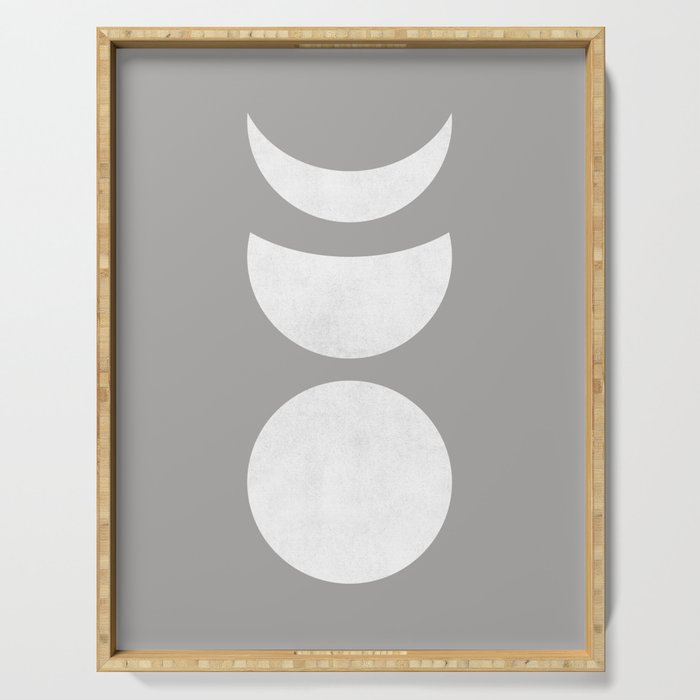 Lunar Eclipse - White Grey Serving Tray Gallery Image 1