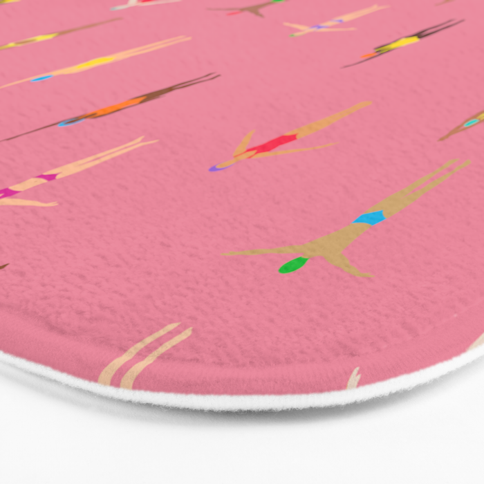 Swimmers in a Sea of Pink Bath Mat Gallery Image 3