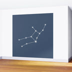 Virgo Zodiac Star Constellation Line Art Neutral Blue Wall Mural Gallery Image 2
