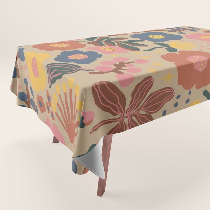 Red blooming Tablecloth Gallery Image 1