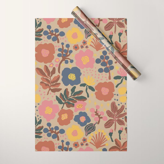 Red blooming Wrapping Paper Gallery Image 1
