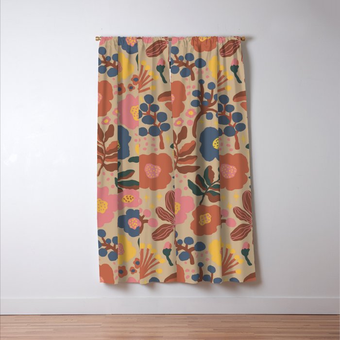 Red blooming Window Curtain Gallery Image 3