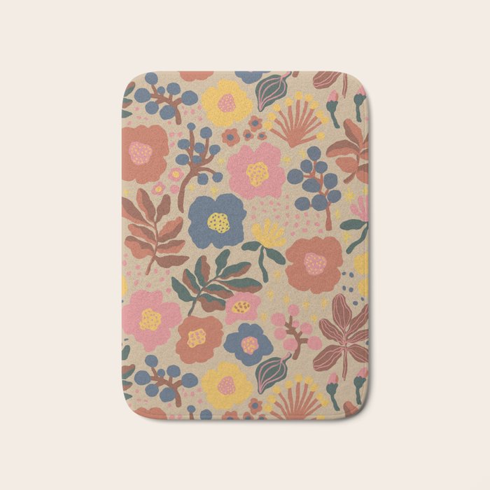 Red blooming Bath Mat Gallery Image 1