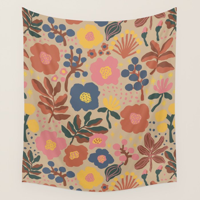 Red blooming Wall Tapestry Gallery Image 4