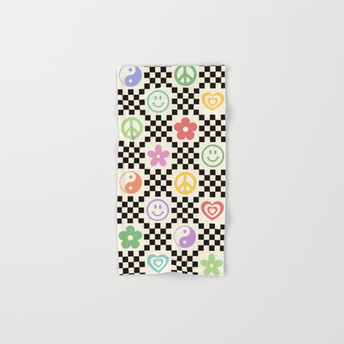 Retro Colorful Nostalgia Double Checker Bath Towel Gallery Image 1