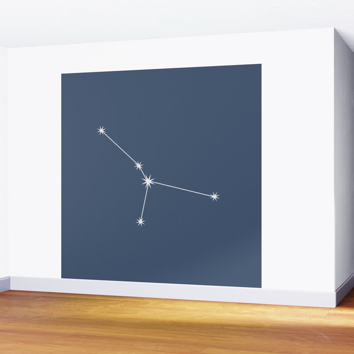 Cancer Zodiac Star Constellation Line Art Neutral Blue Wall Mural Gallery Image 2
