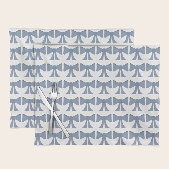 Vintage Bows VII Neutral Blue Placemat Gallery Image 1