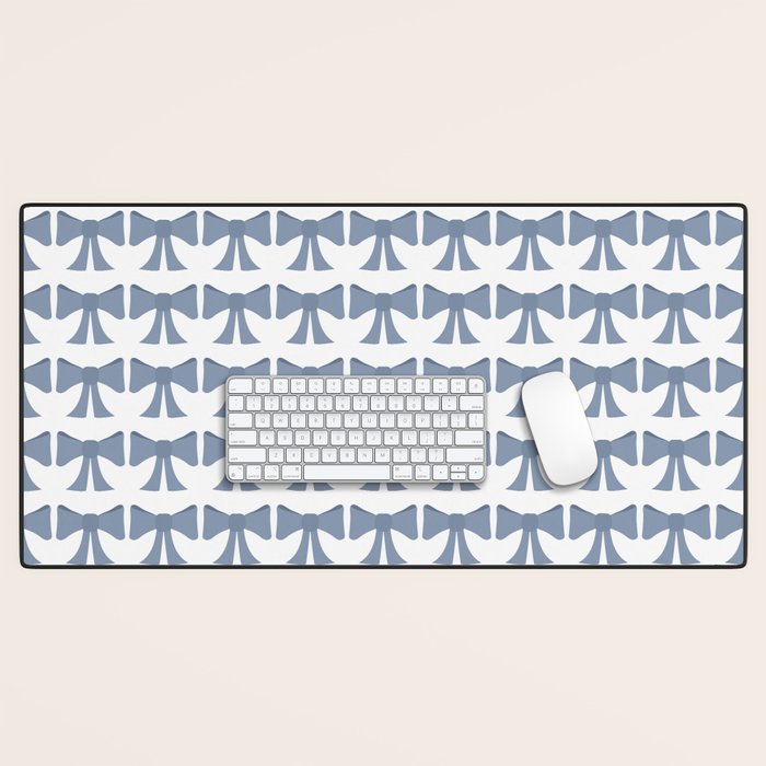 Vintage Bows VII Neutral Blue Desk Mat Gallery Image 1