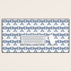 Vintage Bows VII Neutral Blue Desk Mat Gallery Image 1