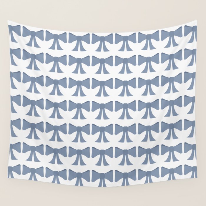 Vintage Bows VII Neutral Blue Wall Tapestry Gallery Image 1