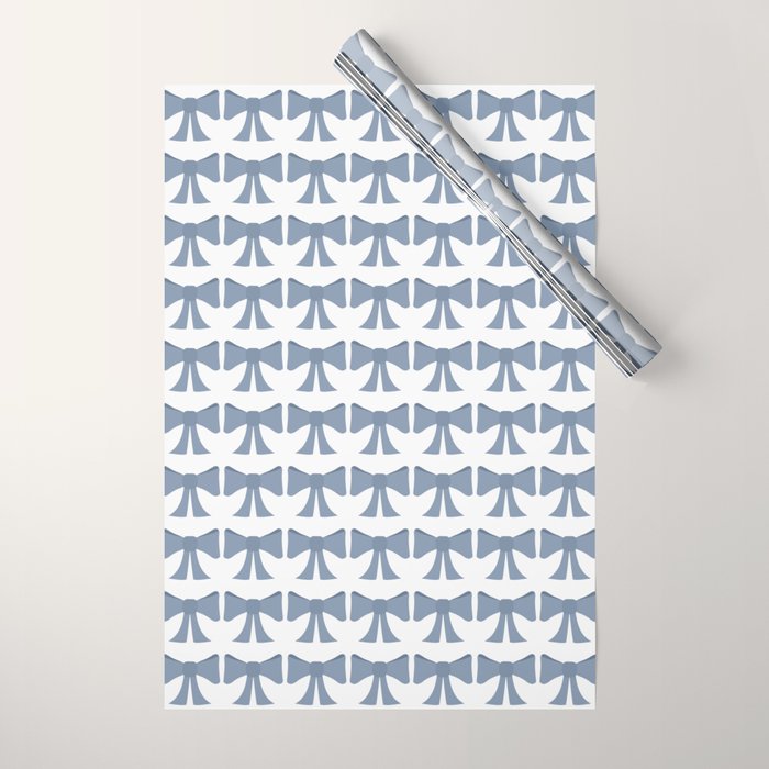 Vintage Bows VII Neutral Blue Wrapping Paper Gallery Image 1