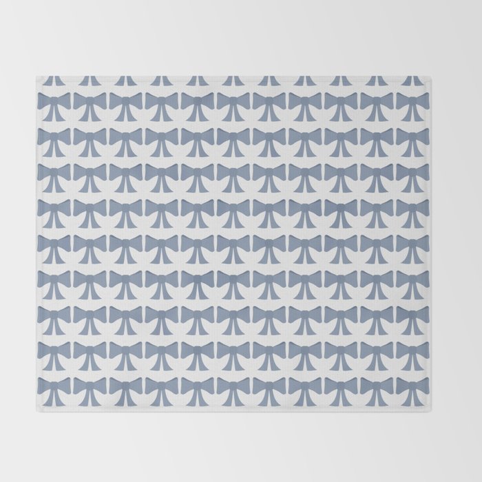 Vintage Bows VII Neutral Blue Throw Blanket Gallery Image 2