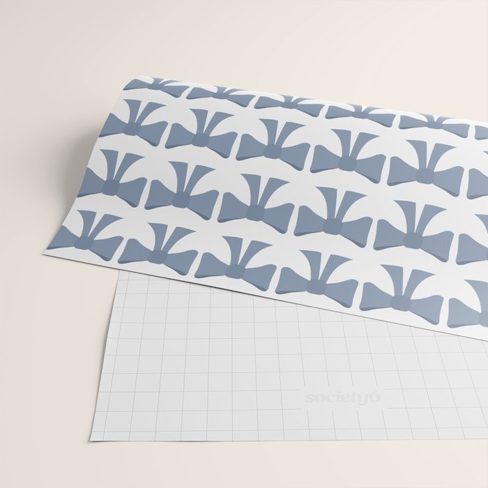 Vintage Bows VII Neutral Blue Wrapping Paper Gallery Image 2
