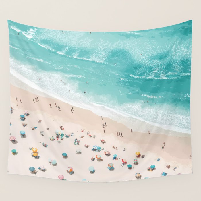 Pastel Beach Day Wall Tapestry Gallery Image 1