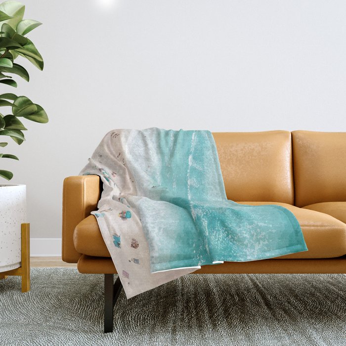 Pastel Beach Day Throw Blanket Gallery Image 1