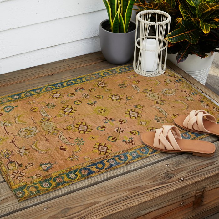 Persian Heritage Rug Design in Warm Earth Tones Outdoor Rug Gallery Image 2