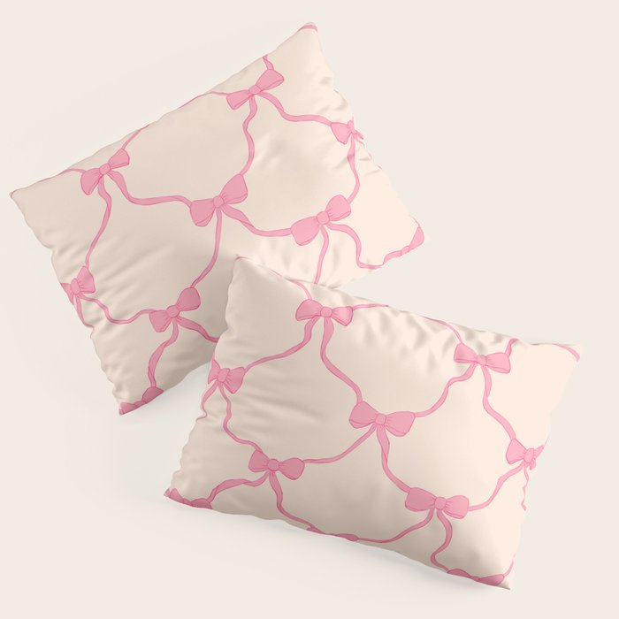 Coquette style ribbons and bows pattern in pink Pillow Sham Gallery Image 1
