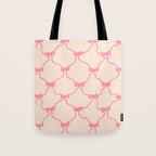 Coquette style ribbons and bows pattern in pink Tote Bag Gallery Image 1