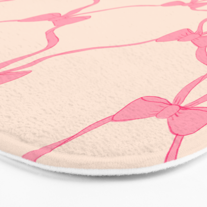 Coquette style ribbons and bows pattern in pink Bath Mat Gallery Image 3