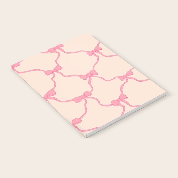 Coquette style ribbons and bows pattern in pink Notebook Gallery Image 2
