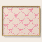 Coquette style ribbons and bows pattern in pink Serving Tray Gallery Image 1