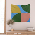 abstract retro vivid fall 8 Wall Tapestry Gallery Image 2
