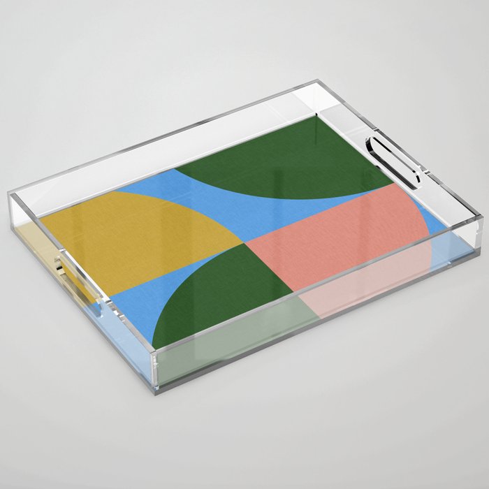 abstract retro vivid fall 8 Acrylic Tray Gallery Image 1