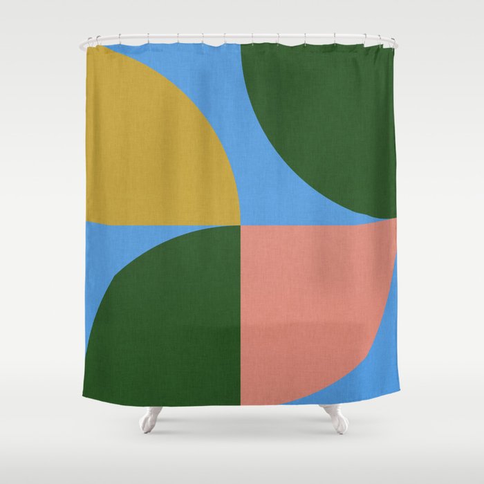 abstract retro vivid fall 8 Shower Curtain Gallery Image 1