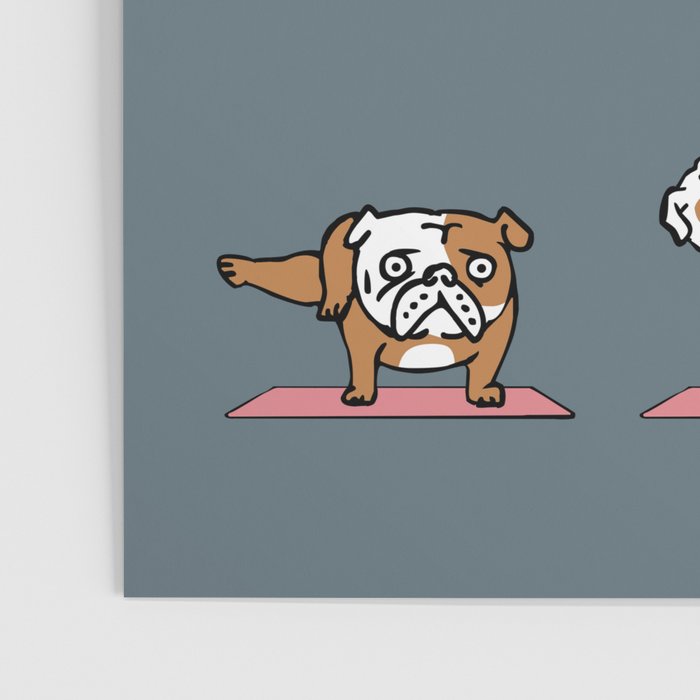 English Bulldog Yoga Poster Gallery Image 3