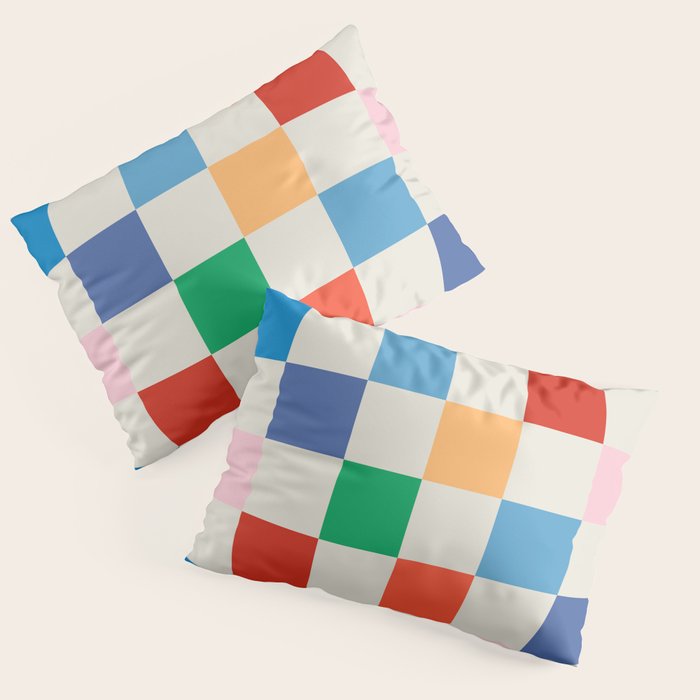 Colorful Checkered Pattern: A Vibrant and Playful Design Pillow Sham Gallery Image 3