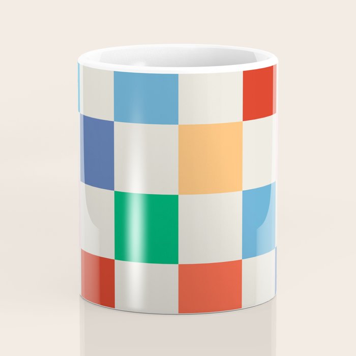 Colorful Checkered Pattern: A Vibrant and Playful Design Coffee Mug Gallery Image 4