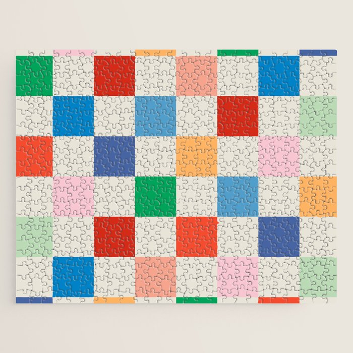 Colorful Checkered Pattern: A Vibrant and Playful Design Jigsaw Puzzle Gallery Image 1