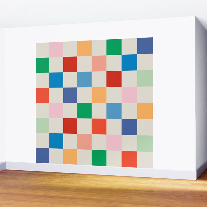 Colorful Checkered Pattern: A Vibrant and Playful Design Wall Mural Gallery Image 2