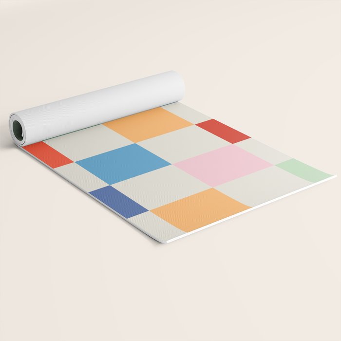 Colorful Checkered Pattern: A Vibrant and Playful Design Yoga Mat Gallery Image 2