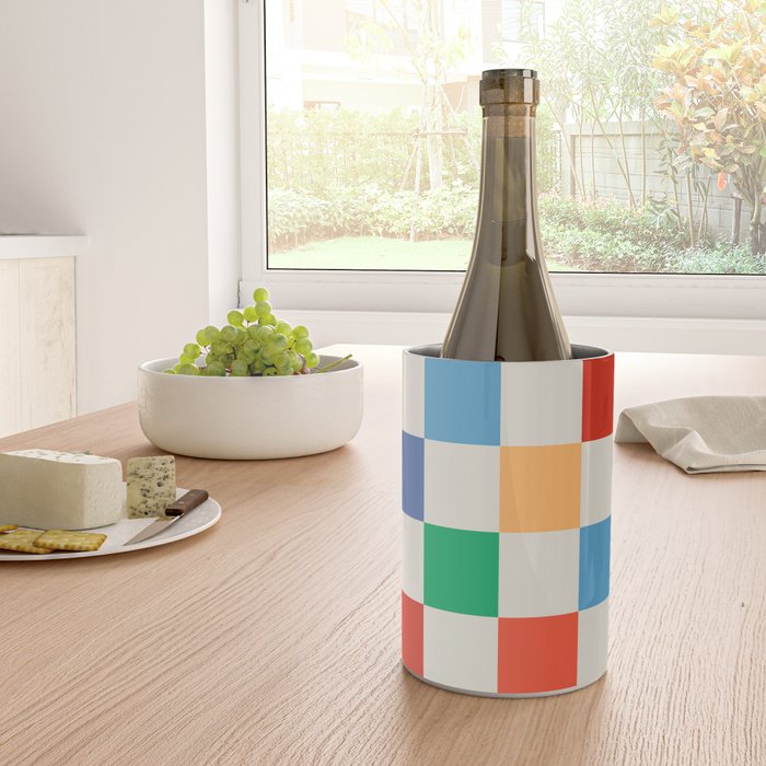 Colorful Checkered Pattern: A Vibrant and Playful Design Wine Chiller Gallery Image 4