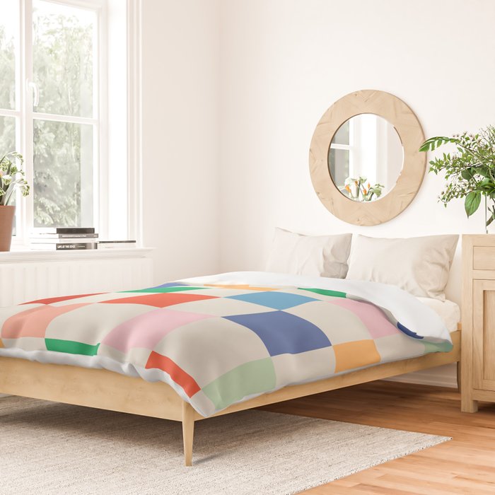 Colorful Checkered Pattern: A Vibrant and Playful Design Duvet Cover Gallery Image 2