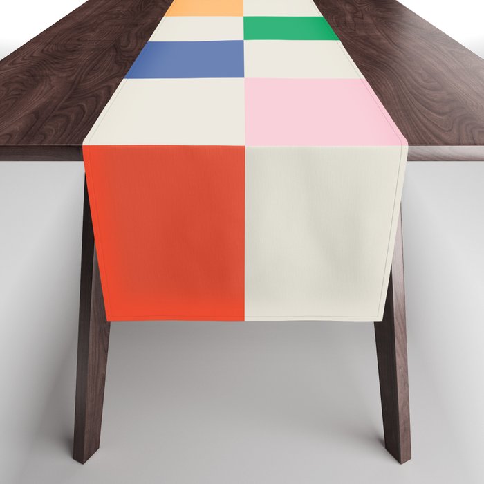 Colorful Checkered Pattern: A Vibrant and Playful Design Table Runner Gallery Image 1
