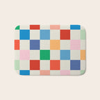 Colorful Checkered Pattern: A Vibrant and Playful Design Bath Mat Gallery Image 1