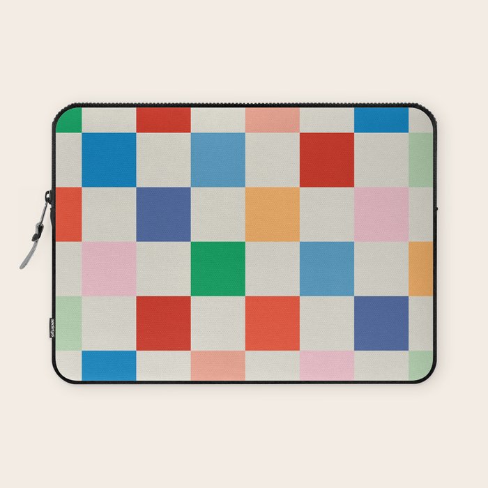Colorful Checkered Pattern: A Vibrant and Playful Design Laptop Sleeve Gallery Image 1