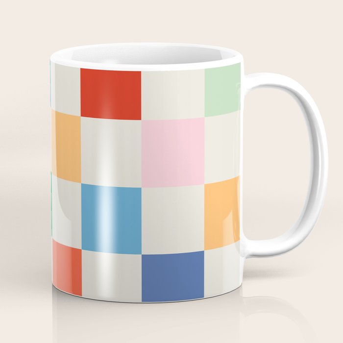 Colorful Checkered Pattern: A Vibrant and Playful Design Coffee Mug Gallery Image 1