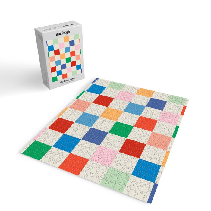 Colorful Checkered Pattern: A Vibrant and Playful Design Jigsaw Puzzle Gallery Image 2