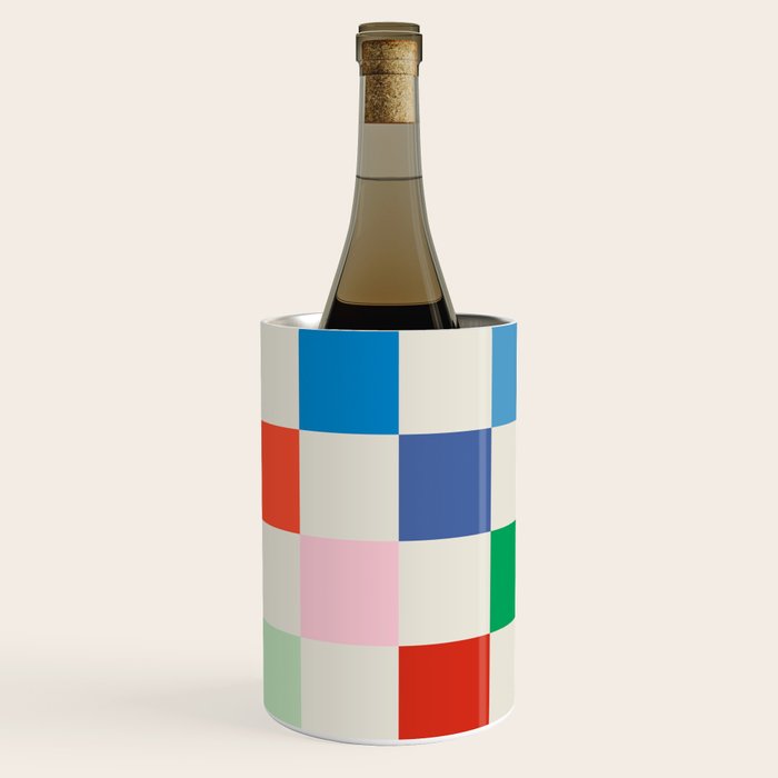 Colorful Checkered Pattern: A Vibrant and Playful Design Wine Chiller Gallery Image 2