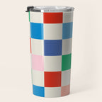 Colorful Checkered Pattern: A Vibrant and Playful Design Travel Mug Gallery Image 3