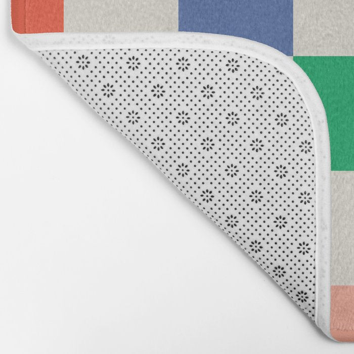 Colorful Checkered Pattern: A Vibrant and Playful Design Bath Mat Gallery Image 2
